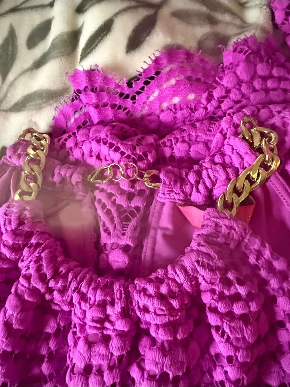 Lily Pulitzer Bright Fuchsia Halter Lace Midi Dress - Picture 6 of 6